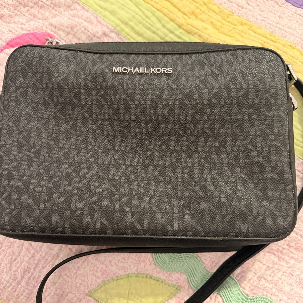 Michael Kors Dark Gray Signature Crossbody Messenger